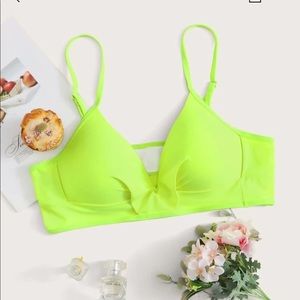 SHEIN Lime Green Bikini Top 1XL